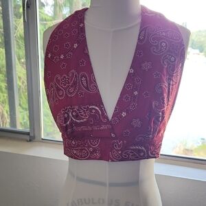Dolce & Gabbana Burgundy Paisley Tank Top